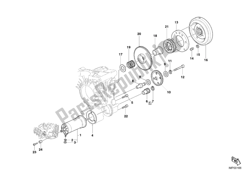 Toutes les pièces pour le Demarreur du Ducati Superbike 749 Dark 2004